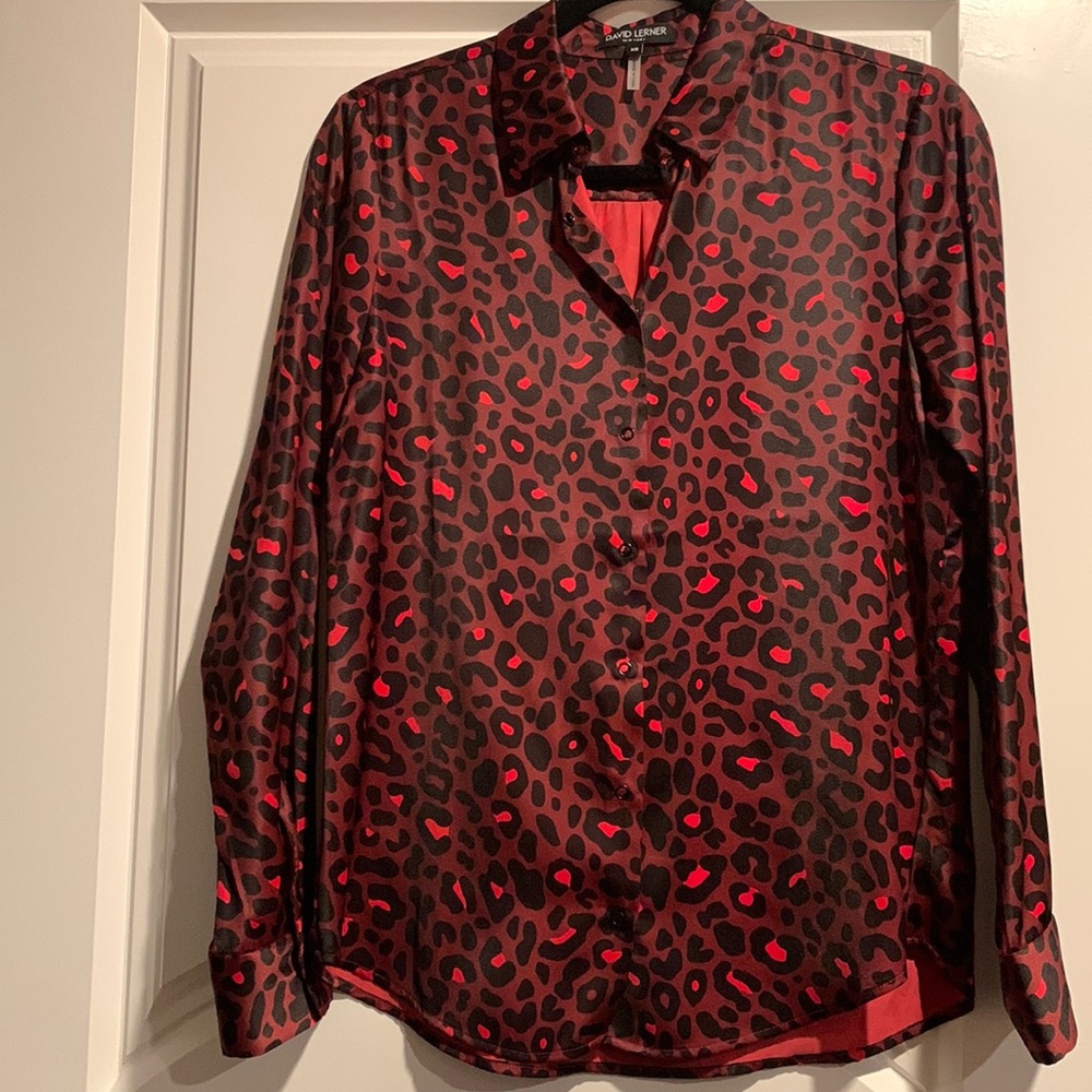 David Lerner Cheetah print blouse